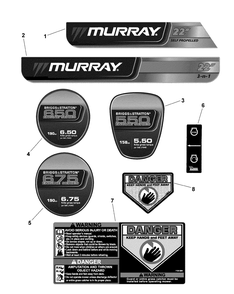 Decals Diagram and Parts List for 7800455-MP2265 2010 Briggs and Stratton Lawn Mower